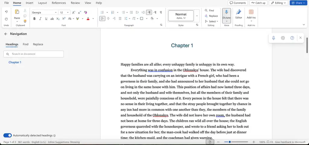 The free, web-based version of Word.