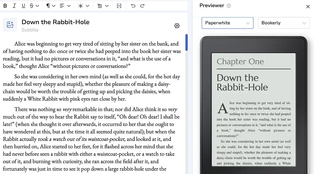 Atticus editor preview