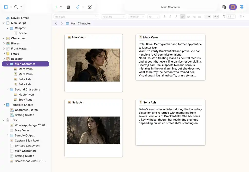 Scrivener Corkboard