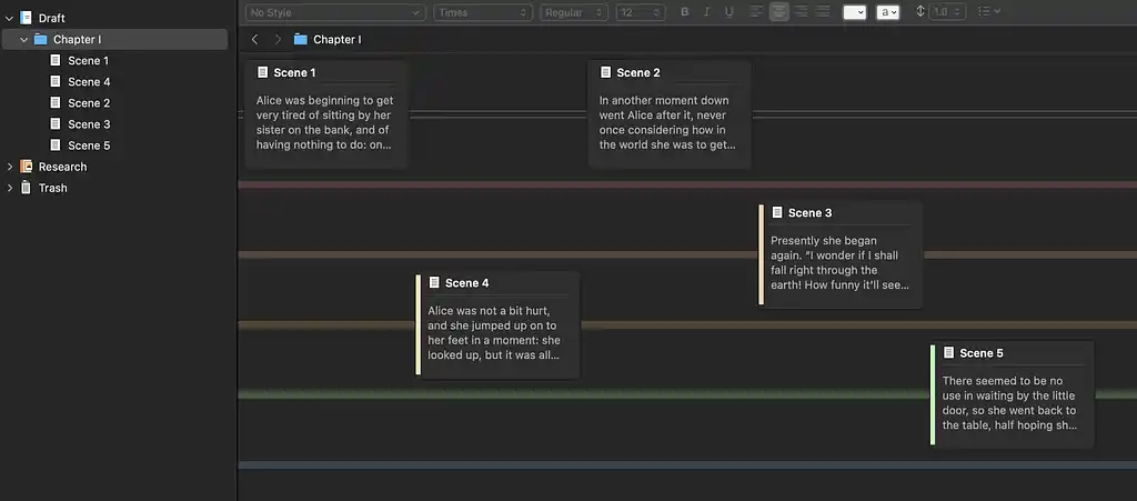 Scrivener plotting tools