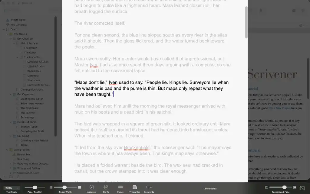 scrivener composition mode