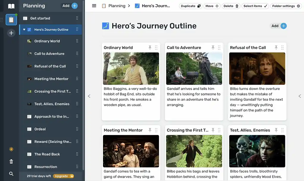 Reedsy plotting tools